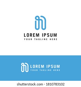N monogram initials letter logo concept. N logo with minimalist style.