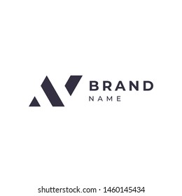 A and N monogram log design,simple minimal modern style logomark in black white,brand logo template