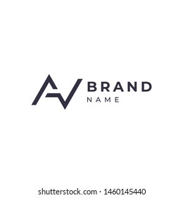 A and N monogram log design,simple minimal modern style logomark in black white,brand logo template