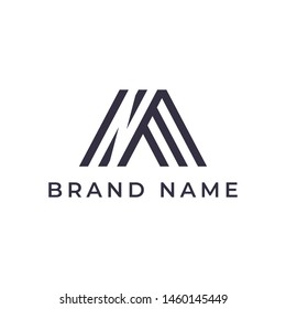 A and N monogram log design,simple minimal modern style logomark in black white,brand logo template