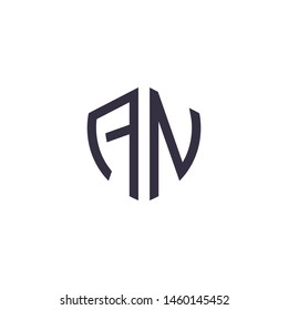 A and N monogram log design,simple minimal modern style logomark in black white,brand logo template