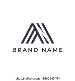 A and N monogram log design,simple minimal modern style logomark in black white,brand logo template