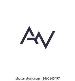 A and N monogram log design,simple minimal modern style logomark in black white,brand logo template