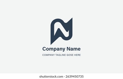N monogram logo design letter text name symbol