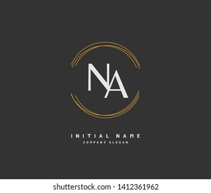 N A NA Beauty vector initial logo, handwriting logo of initial wedding, fashion, jewerly, heraldic, boutique, floral and botanical with creative template for any company or business.