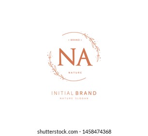 N A NA Beauty vector initial logo, handwriting logo of initial signature, wedding, fashion, jewerly, boutique, floral and botanical with creative template for any company or business.