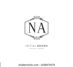 N A NA Beauty vector initial logo, handwriting logo of initial signature, wedding, fashion, jewerly, boutique, floral and botanical with creative template for any company or business.
