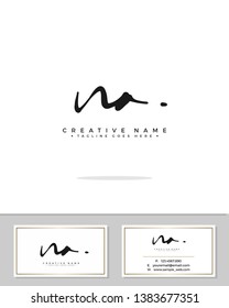 N A NA initial handwriting logo template vector.  signature logo concept