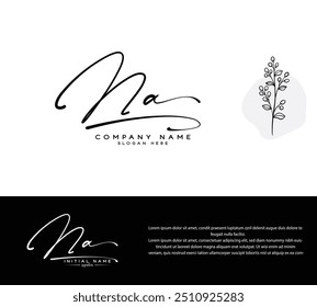 N A NA initial handwriting signature logo