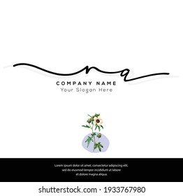  N A NA Initial letter handwriting and signature logo. Beauty vector initial logo .Fashion, boutique, floral and botanical	