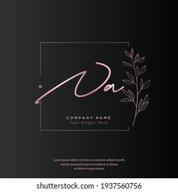  N A NA Initial letter handwriting and signature logo. Beauty vector initial logo .Fashion, boutique, floral and botanical	