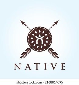 n NATIVE King crow Logo Template In Modern Creative Minimal Style Vector Design