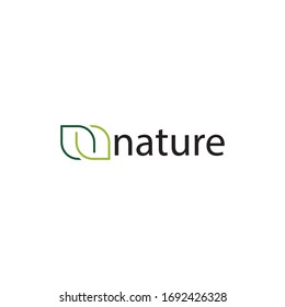 N nature logo concept template.