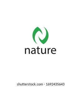 N plantilla de concepto de logotipo de naturaleza.
