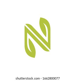 N Nature logo Simple
combination letter N + leaf