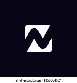 N negative space flat logo design concept. N logo design template. N logo abstract logo design for business, company and startup