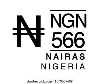 N, NGN, 566, Nairas, Nigeria Banking Currency icon typography logo banner set isolated on background. Abstract concept graphic element. Collection of currency symbols ISO 4217 signs used in country
