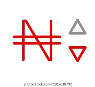 N, NGN, 566, Nairas, Nigeria Banking Currency icon typography logo banner set isolated on background. Abstract concept graphic element. Collection of currency symbols ISO 4217 signs used in country
