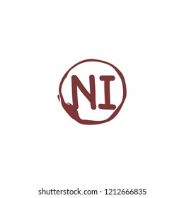 N I NI Initial abstract logo concept vector