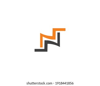 N or NN Letter shape vector logo design icon