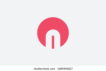 n or nn Lowercase Letter Initial Logo Design Template Vector Illustration