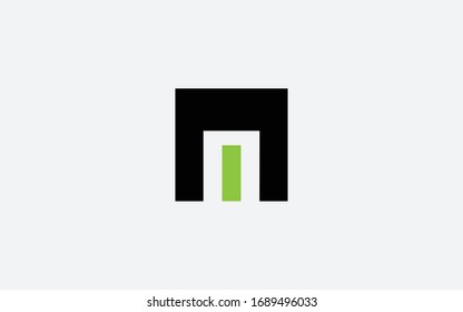 n or nn Lowercase Letter Initial Logo Design Template Vector Illustration