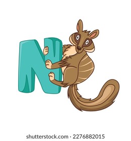 N for Numbat Vector Art