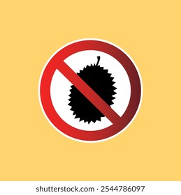 N o durian sign on white background - vector illustration