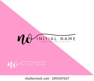 N O Initial handwriting logo vector. Hand lettering for designs.