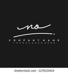  N O Initial handwriting logo vector