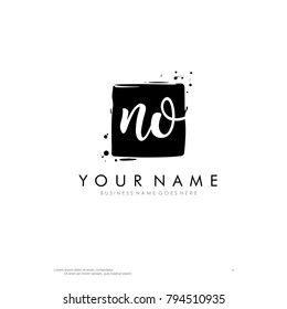 N O initial square logo template vector