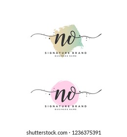 N O NO Initial letter handwriting and  signature logo.