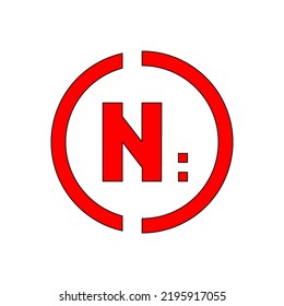N en ilustraciones del logotipo del vector de círculo