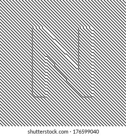 N - optical illusion  letter