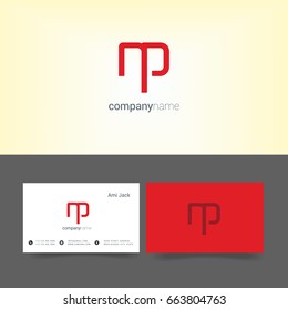 N P joint logo letter design with business card template