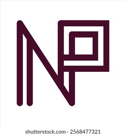 N and P letter logo monogram icon