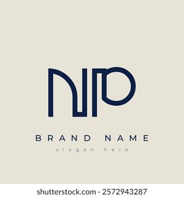 N and P logo design. NP abstract Letters Logo Monogram. This logo design is the process of creating a visual symbol that represents a brand, company, or individual.