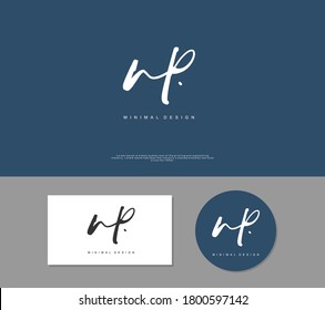 N P NP Initial handwriting or handwritten logo for identity. Logo with signature and hand drawn style.