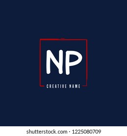 N P NP Initial logo template vector