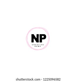 N P NP Initial logo template vector