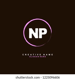 N P NP Initial logo template vector