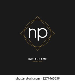 N P NP Initial logo letter with minimalist concept. Vector with scandinavian style logo.