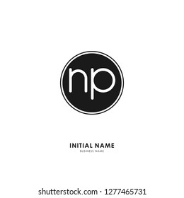 N P NP Initial logo letter with minimalist concept. Vector with scandinavian style logo.