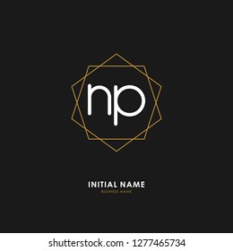 N P NP Initial logo letter with minimalist concept. Vector with scandinavian style logo.