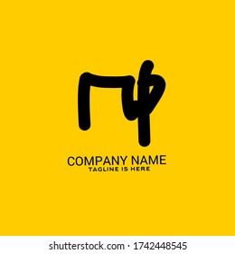 N p Np Initial logo handwriting template vector