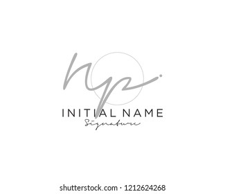 N P Signature initial logo template vector