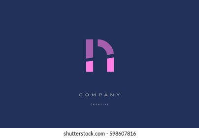 n pink blue pastel modern abstract alphabet company logo design vector icon template 