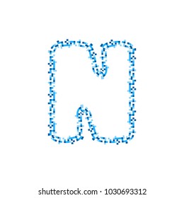 N Pixel Letter Logo Icon Design