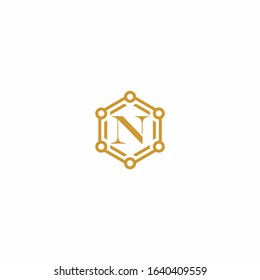 N Premium alphabet logo design