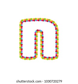 N Puzzle Letter Logo Icon Design